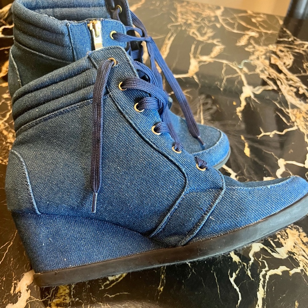 Blue Jean Wedge Boots